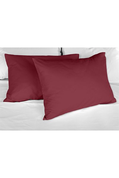 Evim 100% Cotton Akfil Claret Red Pillow Case Set of 2 - 50X70 cm