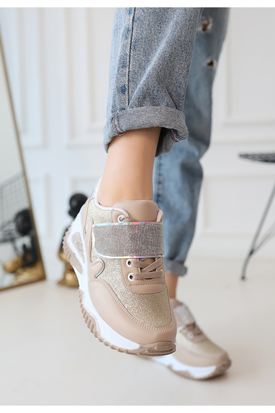 LEYDİ SHOES Atalanta Nud - Stone Detailed Sneakers