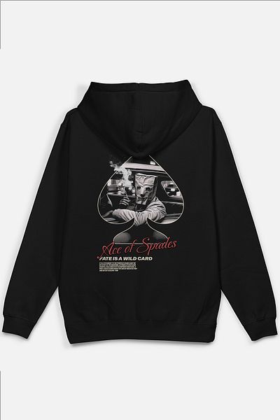 Overoz Суичър с форма на Ace Of Spades Oversize, черен