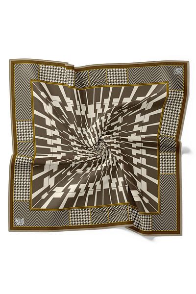 Levidor Μέγεθος 36 Levidor Twill Silk Scarf - Καφέ