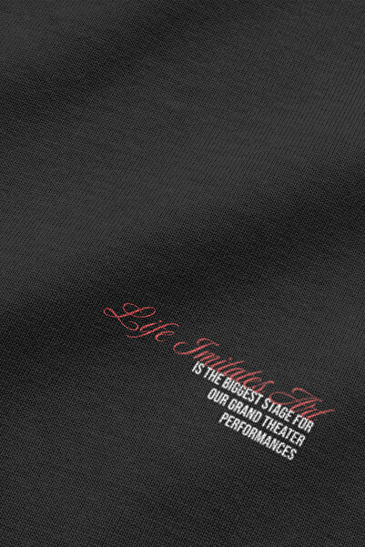 Overoz Φούτερ με στάμπα πίσω Kapusher Oversize Μαύρο Hoodie H1218