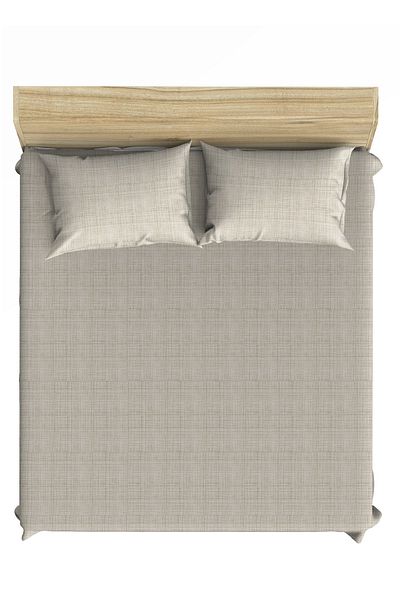 Maki Home Maki Cotton Gray Effect Beige 100X200+50X70 Polycotton Single Elastic Sheet Set