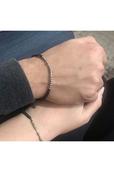 Arjew Macrame Braided Couple Bracelet with Walrus Alphabet Name Written