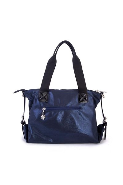 Nas Bag Geantă de umăr elegantă, cu fermoar, cu pietre, și curea reglabilă, albastru marin cu sclipici (33X30X12 CM)