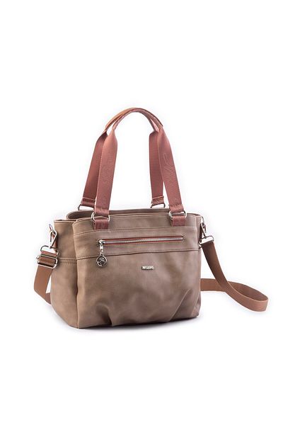 Nas Bag Geantă de damă Geantă de mână și crossbody cu mai multe compartimente Mink Tan King (lățime: 37 cm; Lungime: 24 cm)