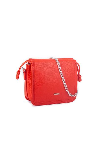 Nas Bag Geantă roșie pentru femei - Geantă de umăr și crossbody cu lanț, șnur și fermoar