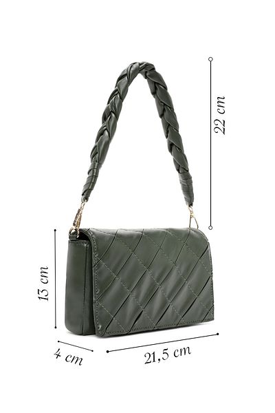 Derimod Women's Green Knitted Strap Printed Shoulder Bag 24Wbd 296326