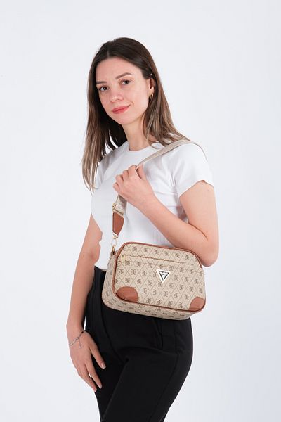 Newish Women's Patterned Fabric Cross Shoulder Bag (Monogram Farme)