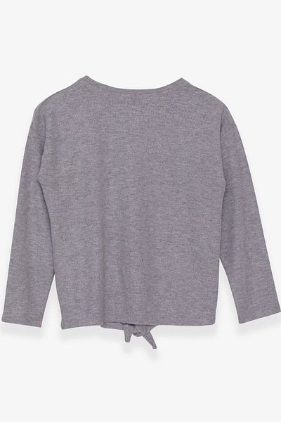 Breeze Girl's Knitwear with Lace Front, 9-14 Years, Gray