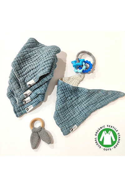 destinyhometex 100% قطن 8 طبقات من قماش الموسلين مع ثلاث أزرار كبس 5 قطع مريل...