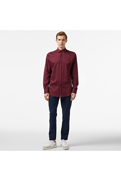 Lacoste Slim Fit Erkek Gri Gömlek