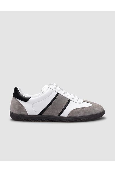 Cabani 100% Genuine Leather White - Beige Suede Lace-up Women's Sneakers