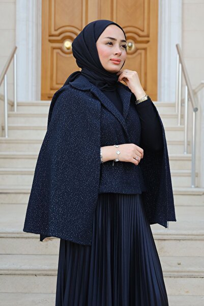 LOCCO Black Women's Jacket - Glitter Detailed and Cloak