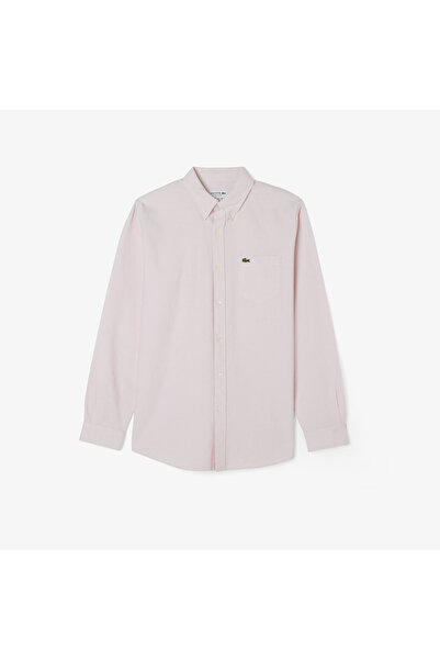 Lacoste Erkek Regular Fit Düğmeli Yaka Pembe Gömlek