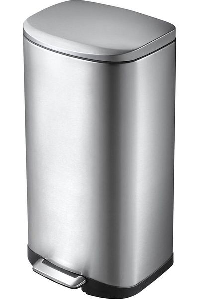 EKO Della Stainless Steel Rectangular Step Waste Bin with Soft Close Lid, 20-Liter