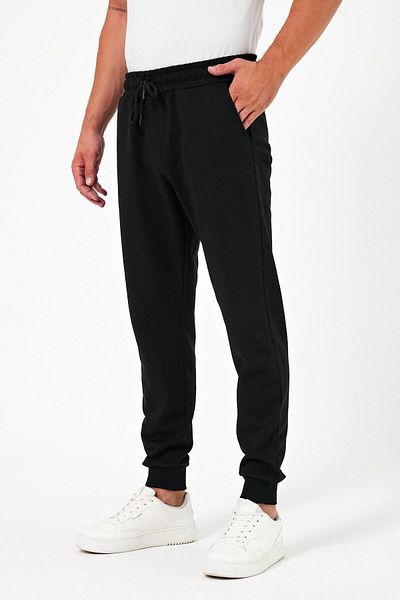mmetalic Ανδρικό Jogger Sweatpants σετ 3 - Χοντρό μαύρο, Navy Blue, Anthracite, με πίσω τσέπη και ελαστικό πόδι