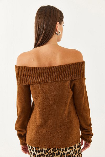 Bianco Lucci Γυναικείο πλεκτό πουλόβερ Madonna Collar 85001020