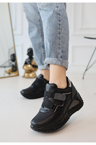 LEYDİ SHOES Black Stone Parmalı Sport
