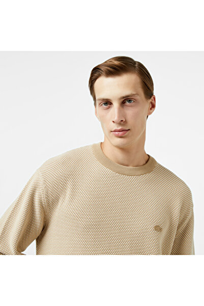 Lacoste Relaxed Fit Erkek Bej Triko