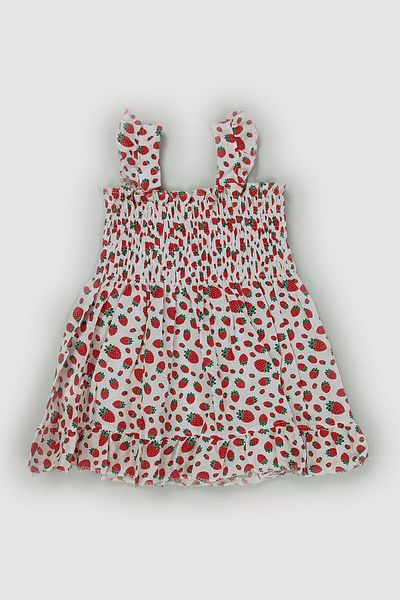 Peki Summer Cherry Strawberry Lemon Orange Fruit Print Dress for Kids Girls - Add 5 Pay 4 Gilet Gift 13123