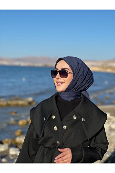 QASSA SHAL BAMBU KRAŞ  LACİVERT  EŞARP