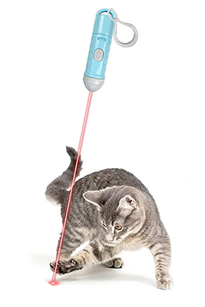 Kedi Oyuncağı Lazer Mavi Renk Kendinden Pilli Anahtarlık Lazer