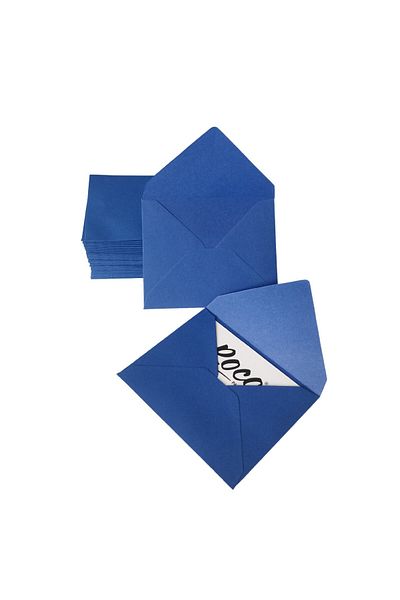 roco paper Gift Card Envelope, Mini Invitation, Wedding, Photo, Note Paper Envelope, 7X9 Cm- 50 Pieces, Navy