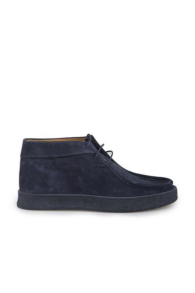 Jakamen Μπλε Navy 100% δερμάτινες μπότες σουέντ με κορδόνια