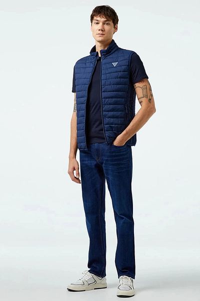 Guess Lauper Padded Vest Men's Navy Blue Vest Z4Yl01Wgaa0-G7R1