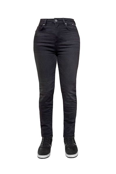 The Biker Jeans جينز نسائي محمي باللون الأسود اللامع من THE BIKER JEANS