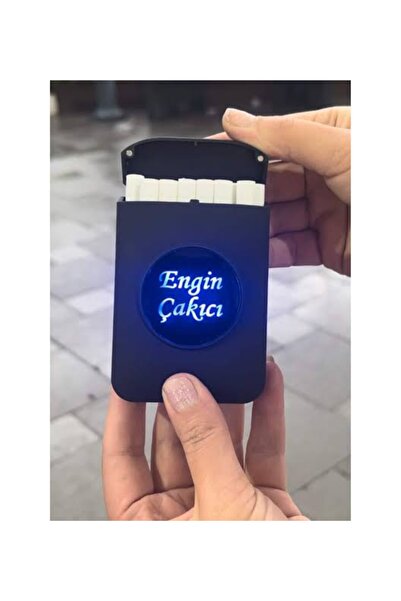 birdoz avm Kişiye Özel İsimli Tasarım Işıklı Şarjlı Çakmak Sigara Lüx Tabaka