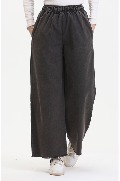 sefamerve Smoke Colored Elastic Waist Jeans - 1793V-01