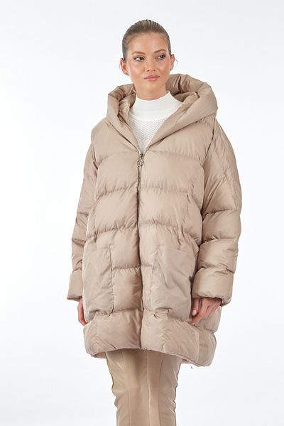 MONALURE Hooded Oversize Ecru Women's Coat1102644