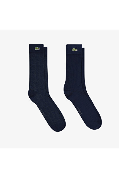 Lacoste Erkek Baskılı 2'li Lacivert Çorap