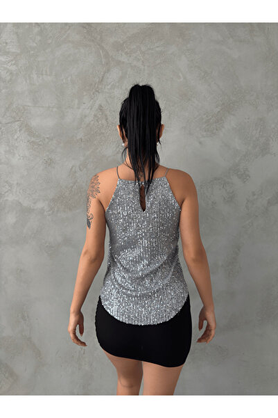 Thil Women's Sequined Raglan Collar Strap Blouse 2417-Thl