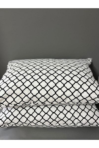 GOOD MORNİNG PAMUKKALE 2-Piece White Chain Patterned Pillow Case - 50X70