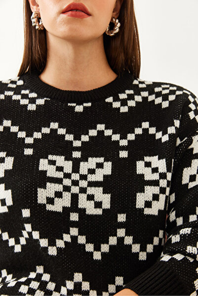 Bianco Lucci Gemusterter Strickpullover für Damen 85001024