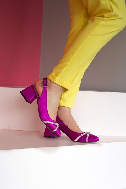 ShoeTek Pantofi cu toc de damă Nelisa Mov Satin Stone