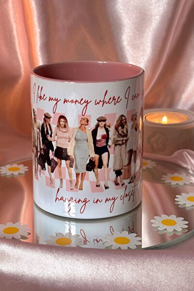 Cool Stuff كوب SATC كاري برادشو الأنيق باللون الوردي من الداخل والخارج