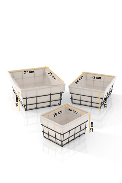 Tekno-tel Organizer Düzenleyici 3'Lü Bezli Sepet Set Siyah EG320