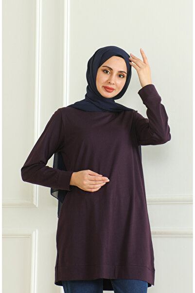 sefamerve Yırtmaçlı Araboy Tunik 9140-06 Mor