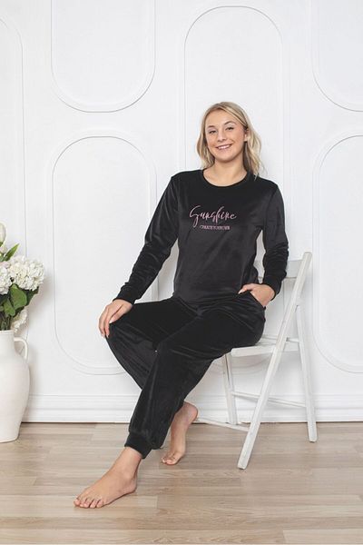 Asel Velvet Pocket Pajama Set