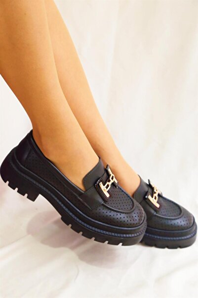 ShoeTek Pantofi de damă Pihu Balerina cu cataramă Piele Neagră