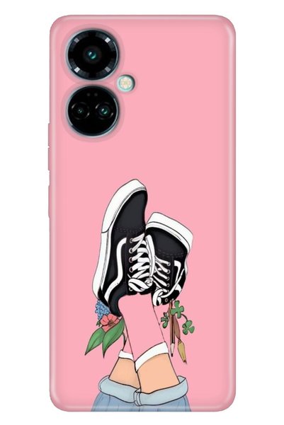 TECNO Case for Camon 19 Pro Modern Design Silicone Patterned Pink College