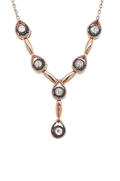 ZÜMRÜT SARRAF 8 Ayar Altın 0.16 Ct Elmas Kadın Kolye