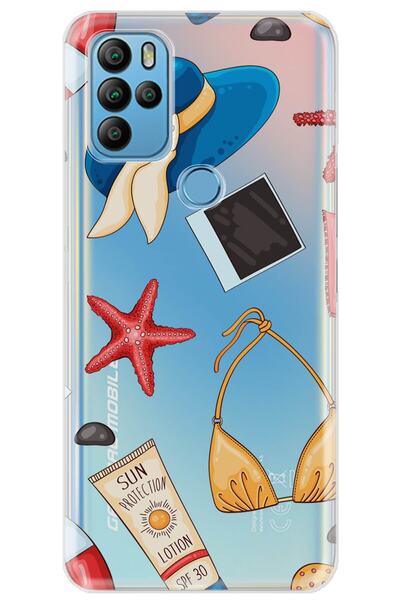 General Mobile جراب Gm 21 Pro بغطاء سيليكون مقطوع بالليزر مقاس 0.4 ملم للصيف