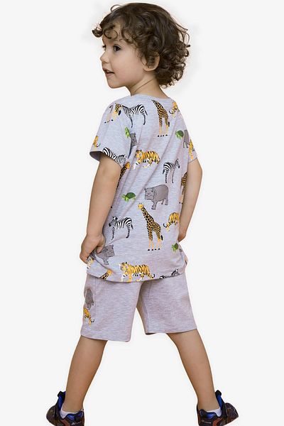 Breeze Boy's Shorts Set Printed 2-6 Years, Gray Melange