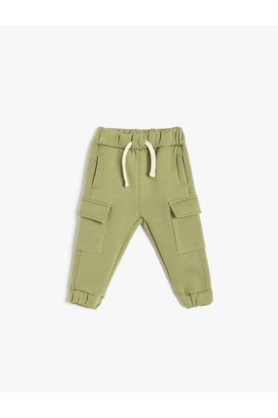 Koton Jogger-Jogginghose mit Taschen, Taillenschnürung, Raster