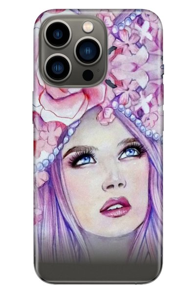 Cekuonline iPhone 14 Pro Max Case Silicone Moderna Illustrated Patterned Miss...