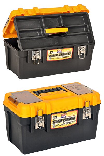 DEEMBRO Takım çantası büyük boy 17 inç metal kilitli iç bölmeli Tamir Bakım Alet Takım Çantası 40*24*21 cm